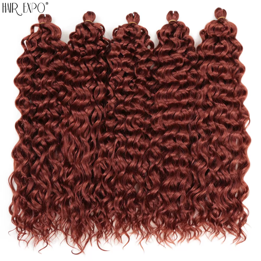 18 "24" océan vague Crochet tresses cheveux cheveux synthétiques Hawaii Afro Curl vague profonde tre