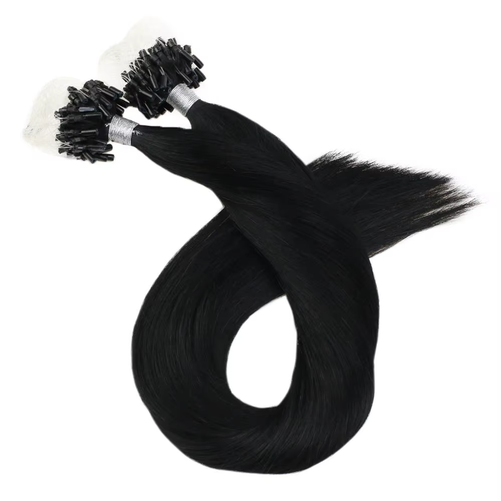 Moresoo-Extensions de Cheveux Micro Boucle, Microlinks, Machine Remy, Brésilien, Balayage Blond, 100
