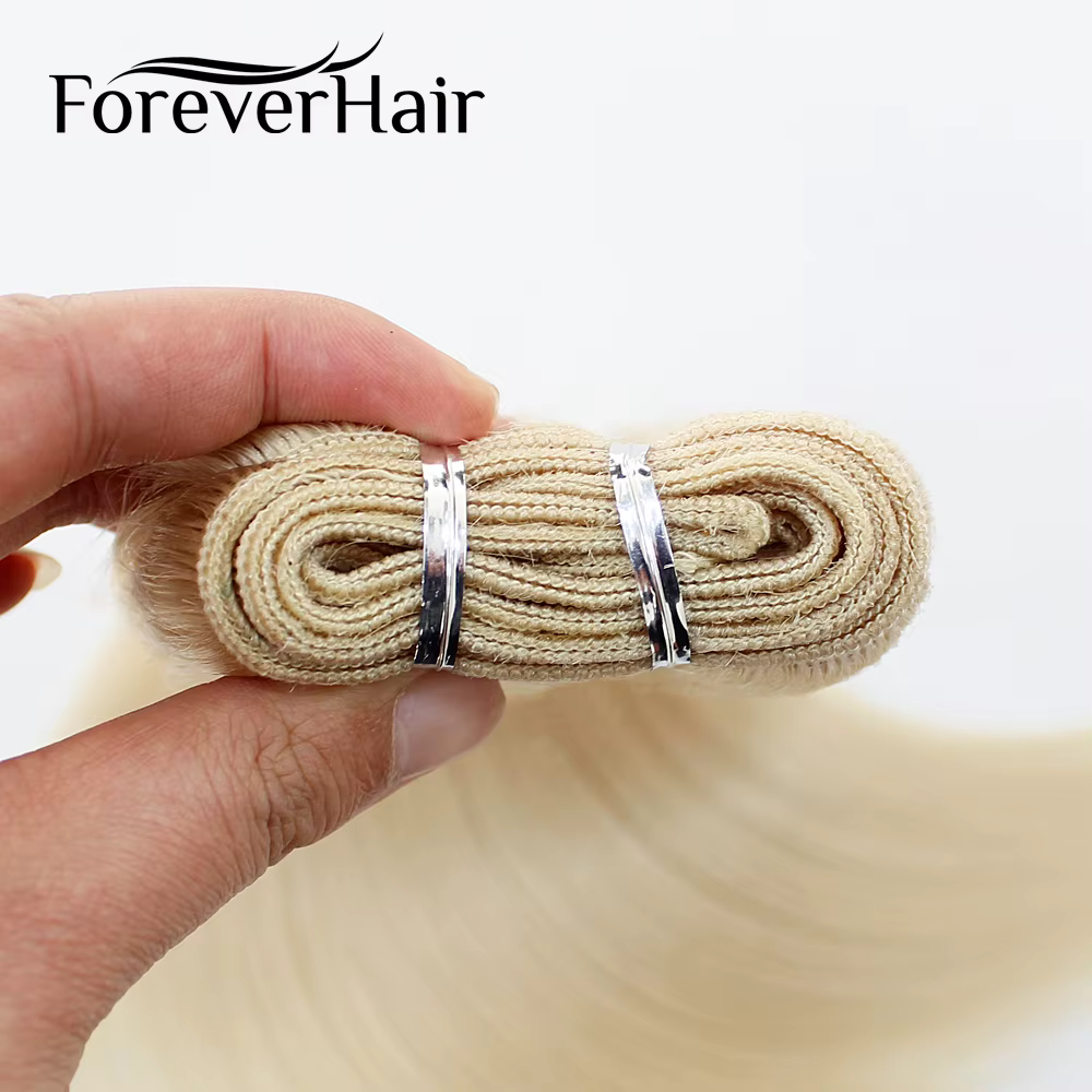 FOREVER HAIR 100 g/pièce 16 "18" 20 "réel tissage de cheveux humains Remy Extensions de cheveux raid