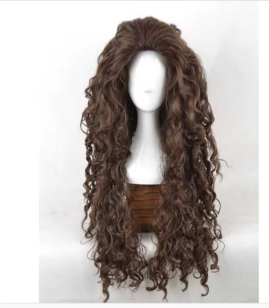 Perruques Synthétiques sulfet Ondulées Brun pour Costume de Cosplay, Film Rick Bellatrix Lestrange,