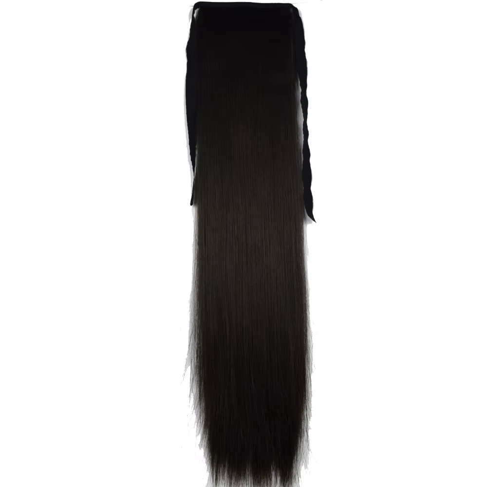 Extensions de queue de cheval à ruban droit résistant à la chaleur en fibres synthétiques TOPREETY 1