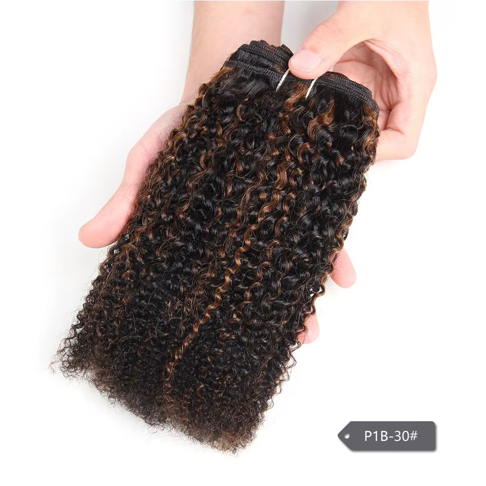 Élégant Afro crépus armure cheveux bouclés 1 pièce seulement Ombre brésilien cheveux humains armure