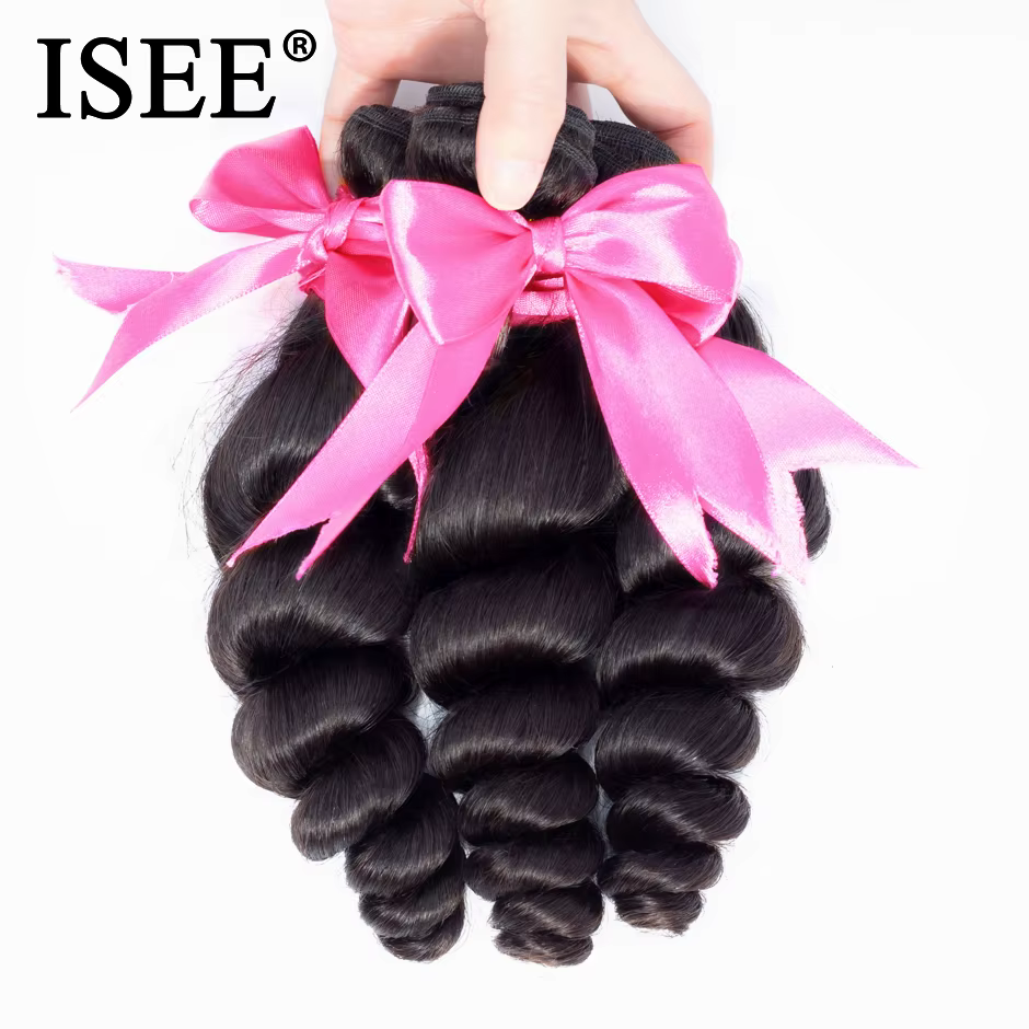 Tissage en lot brésilien naturel Remy-ISEE HAIR, cheveux humains, adt Wave, 100% cheveux bruts, exte
