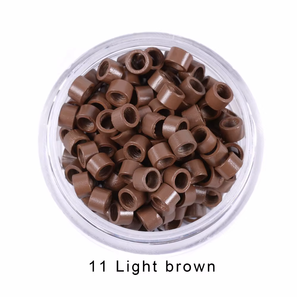 1000 pièces 4.0mm Extension de cheveux Microringe Micro maillons anneaux perles liens avec vis filet