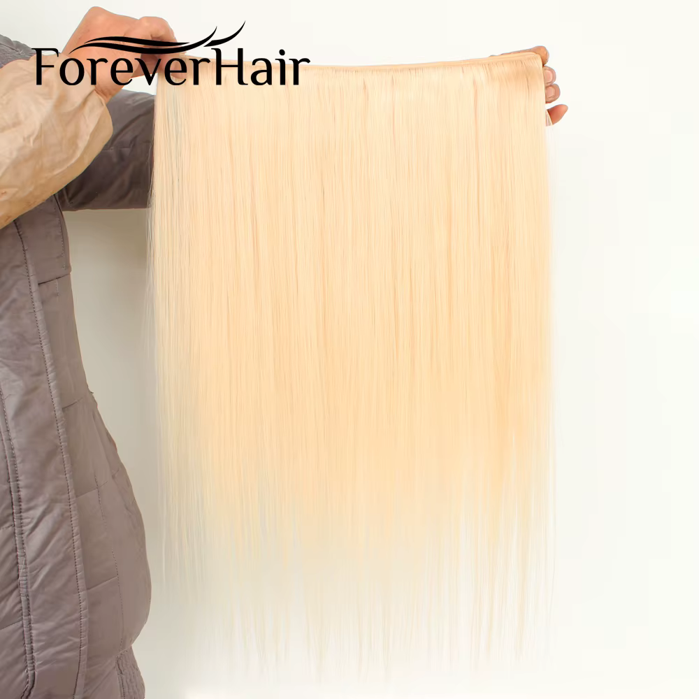 FOREVER HAIR 100 g/pièce 16 "18" 20 "réel tissage de cheveux humains Remy Extensions de cheveux raid