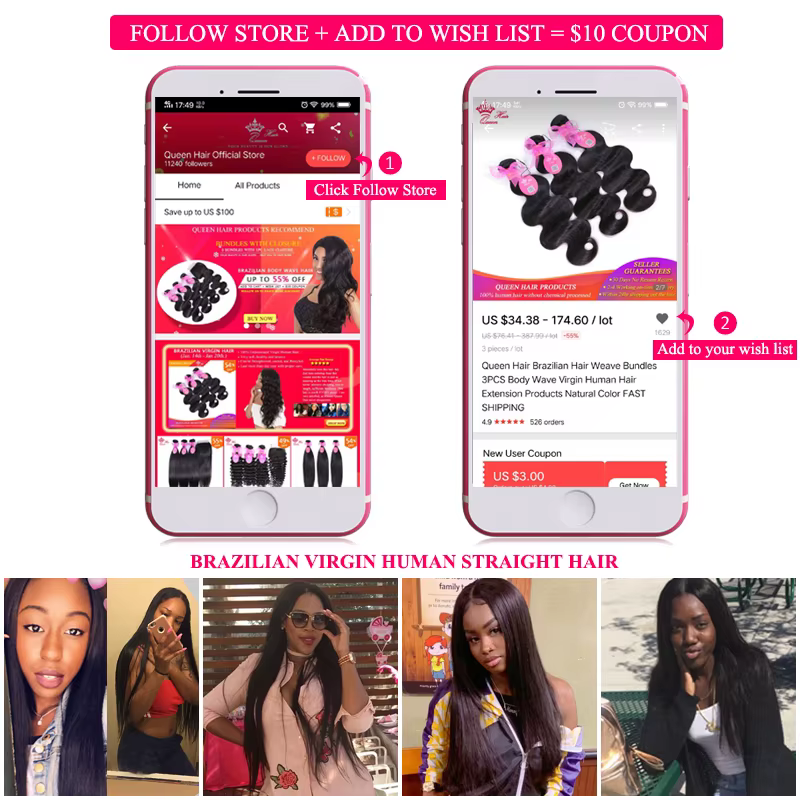 Queen Hair Raw Straight Hair 100% Human Hair Unprocessed Raw Hair Bundles Weave Extension Vietnamese