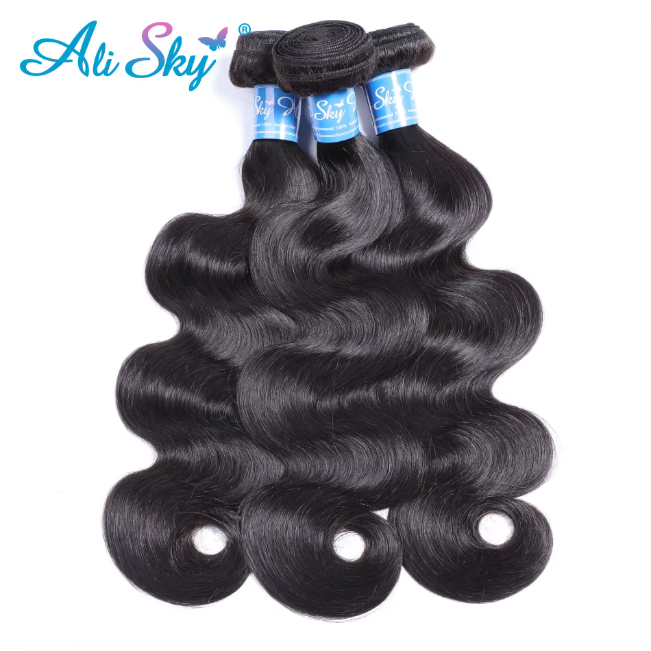 Cheveux Humains Ondulés Body Wave, 3 Bundles avec Closure en Dentelle Transparente 4x4 5x5, Frontal