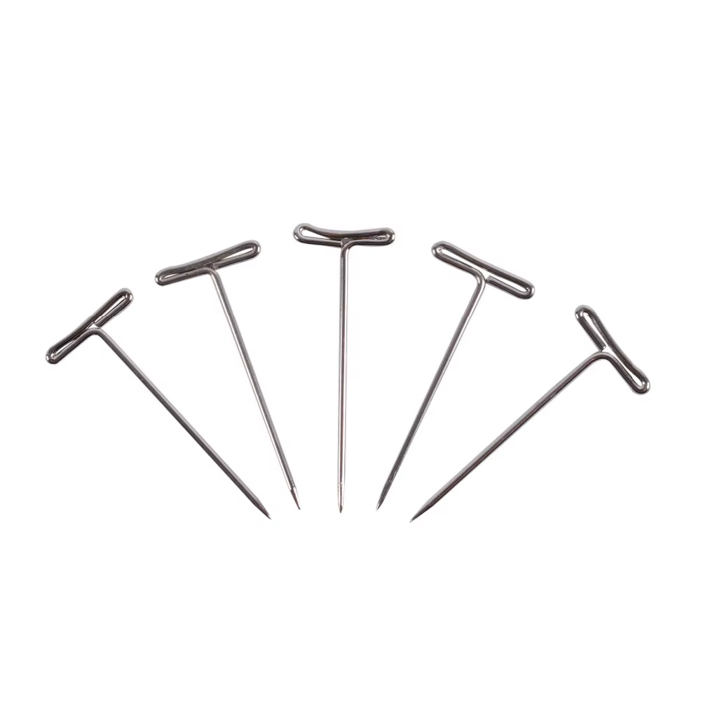 100 pièces T-PINS (40mm) pour perruque sur tête en mousse Style T broche aiguille Mannequin tête Typ