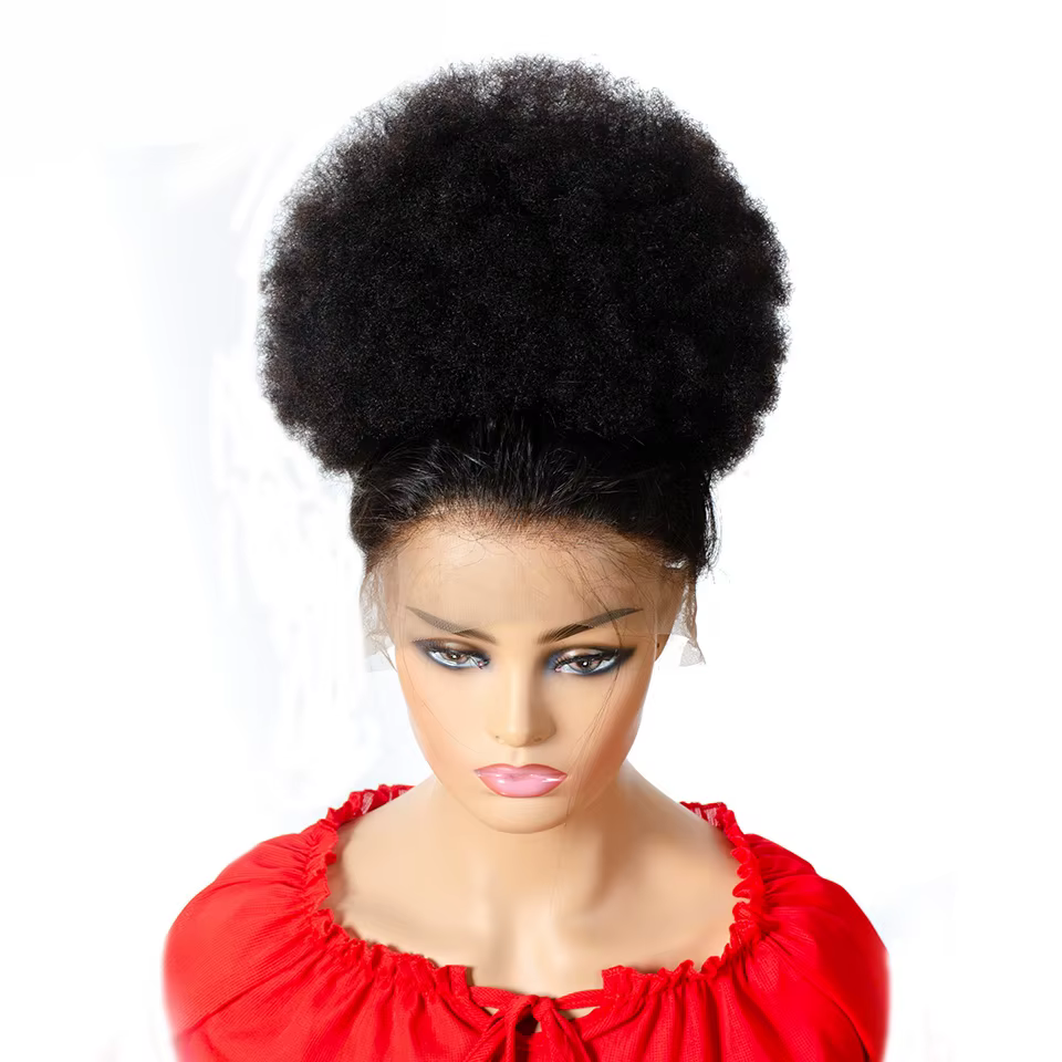 Afro crépus bouclés cordon queue de cheval pince à cheveux humains dans les Extensions cheveux brési