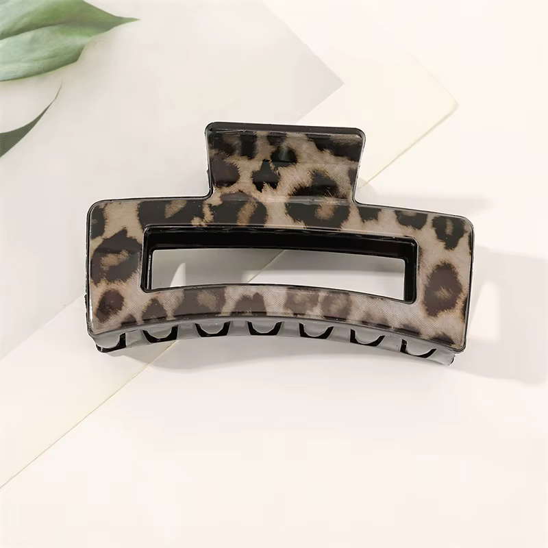 Pinces à cheveux à griffes pour femmes, élégantes, colorées, motif léopard, crabe, accessoires pour 