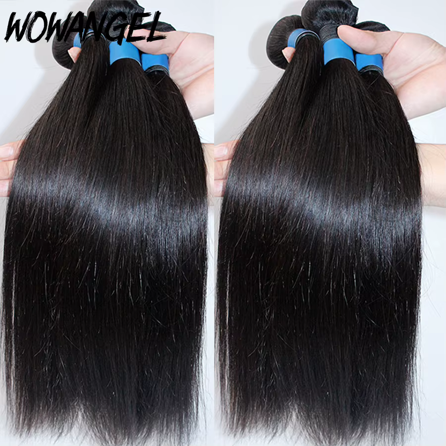 Wow Angel-Bundles de cheveux humains raides brésiliens Remy, cheveux 100% soyeux, extensions de chev