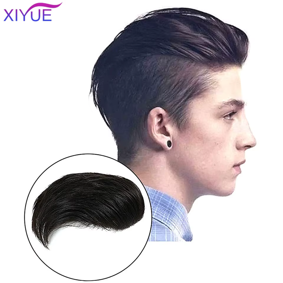 XY synthétique naturel faux postiche pour hommes naturel Invisible Topper fermeture postiche adapté 