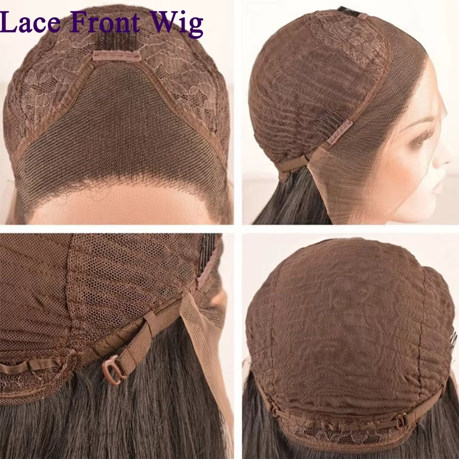 Perruques Lace Front Synthétiques Douces et Soyeuses, Cheveux Lisses, Brun Miel localité, Ligne de C