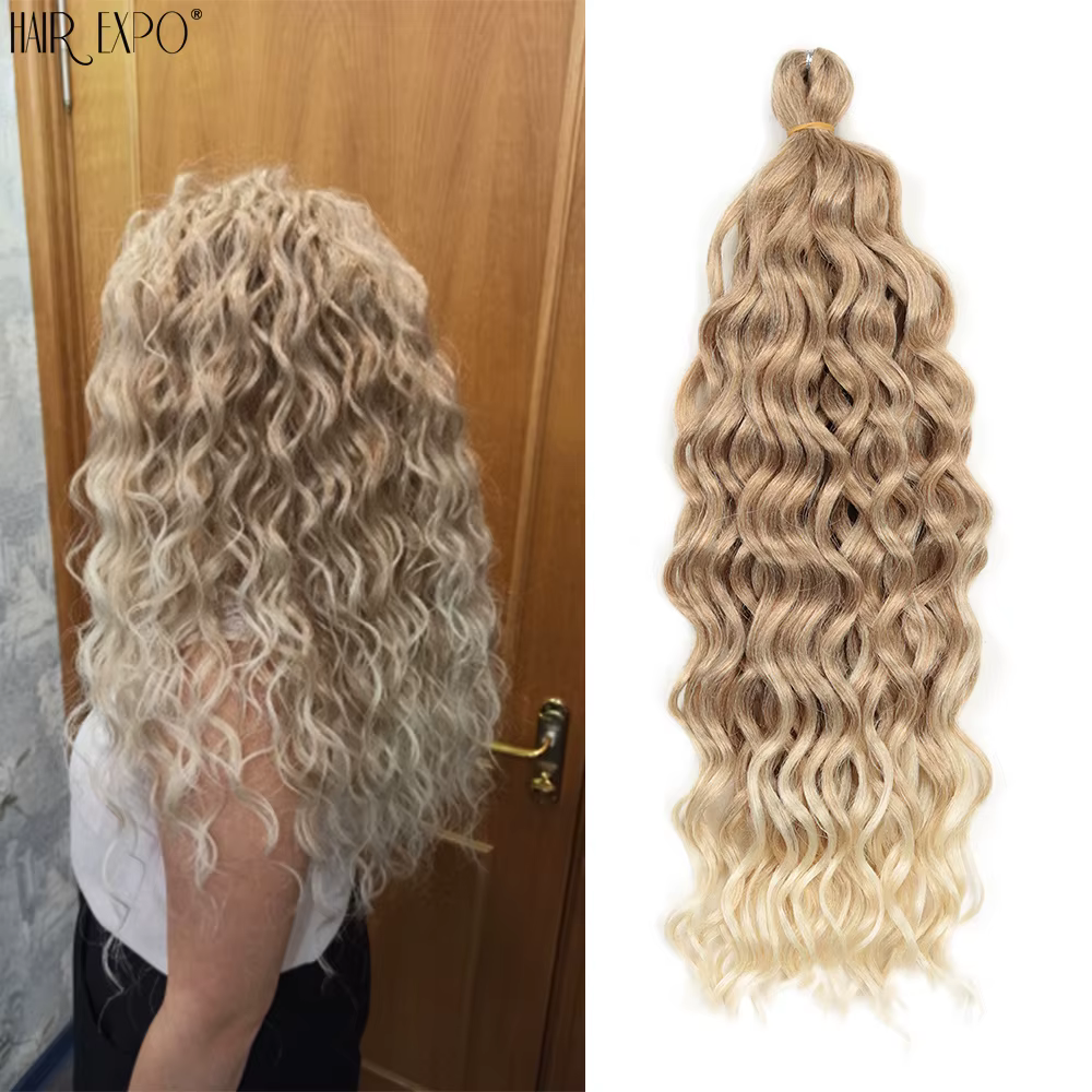 18 "24" océan vague Crochet tresses cheveux cheveux synthétiques Hawaii Afro Curl vague profonde tre