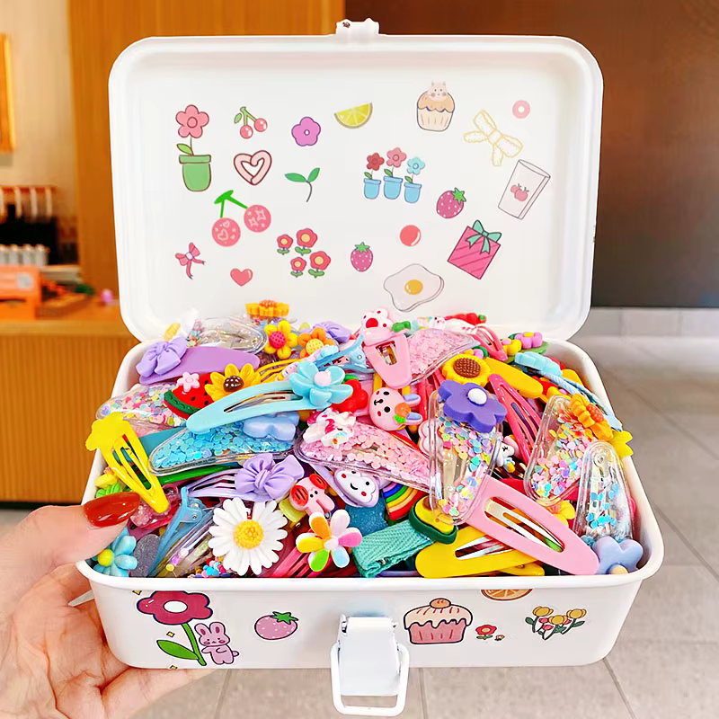 Lot de 12 pinces à cheveux pour filles, nouvelles, mignonnes, colorées, à motif de fleurs de dessin 