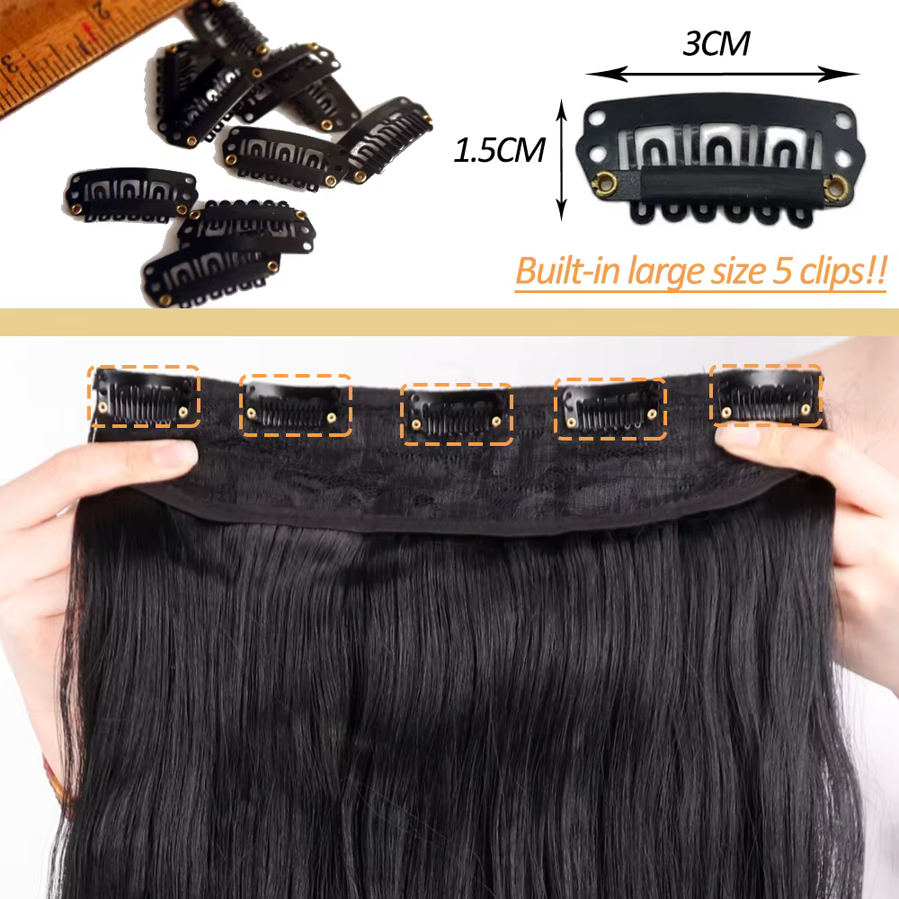 NICESY synthétique longue ondulée 5 Clips Extensions de cheveux 22 pouces/32 pouces pince sur Extens