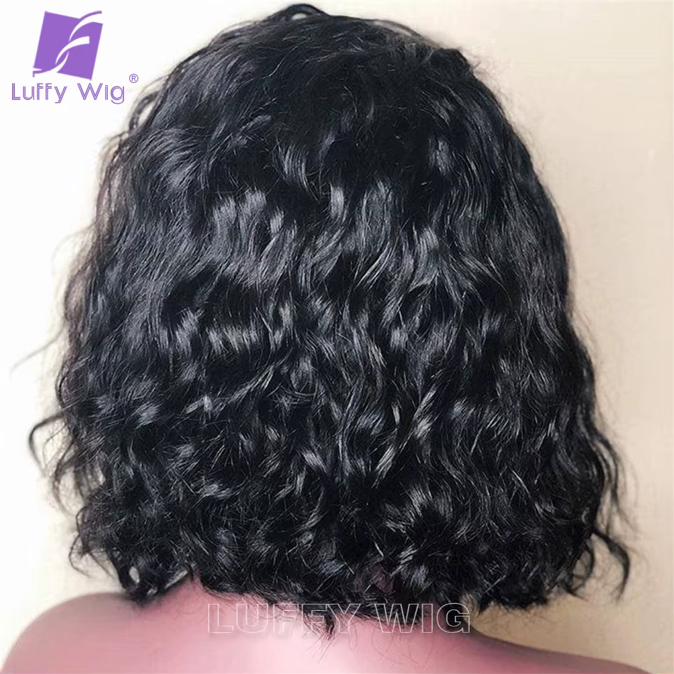 Perruque Lace Front Wig sans colle brésilienne Remy, cheveux naturels, ondulés, 13x6, pre-plucked, H