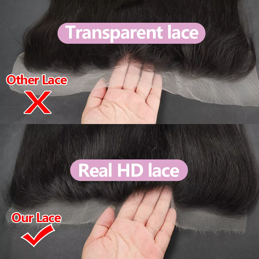 13x6 HD dentelle frontale Invisible HD transparente dentelle fondre peaux droites 6x6 5x5 HD fermetu