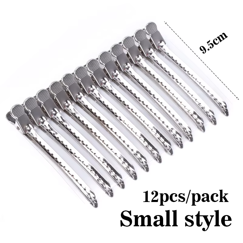 Pinces à cheveux en métal pour coiffure, 12 pièces/paquet, pince à bec de canard, barrettes pour sal
