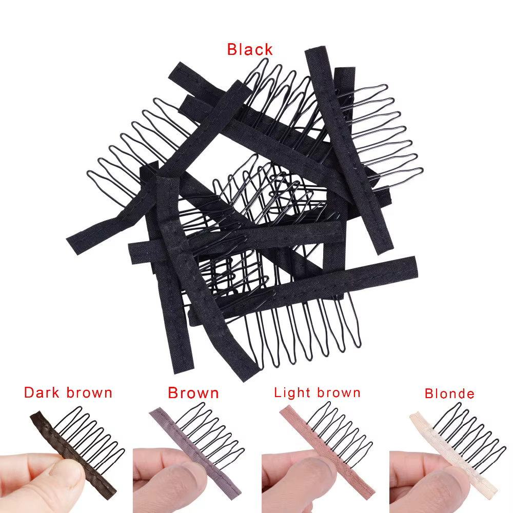 Pinces à Perruque en Dentelle, 5 Couleurs, Dents en Acier, Polyester, Peignes Durables pour Perruque