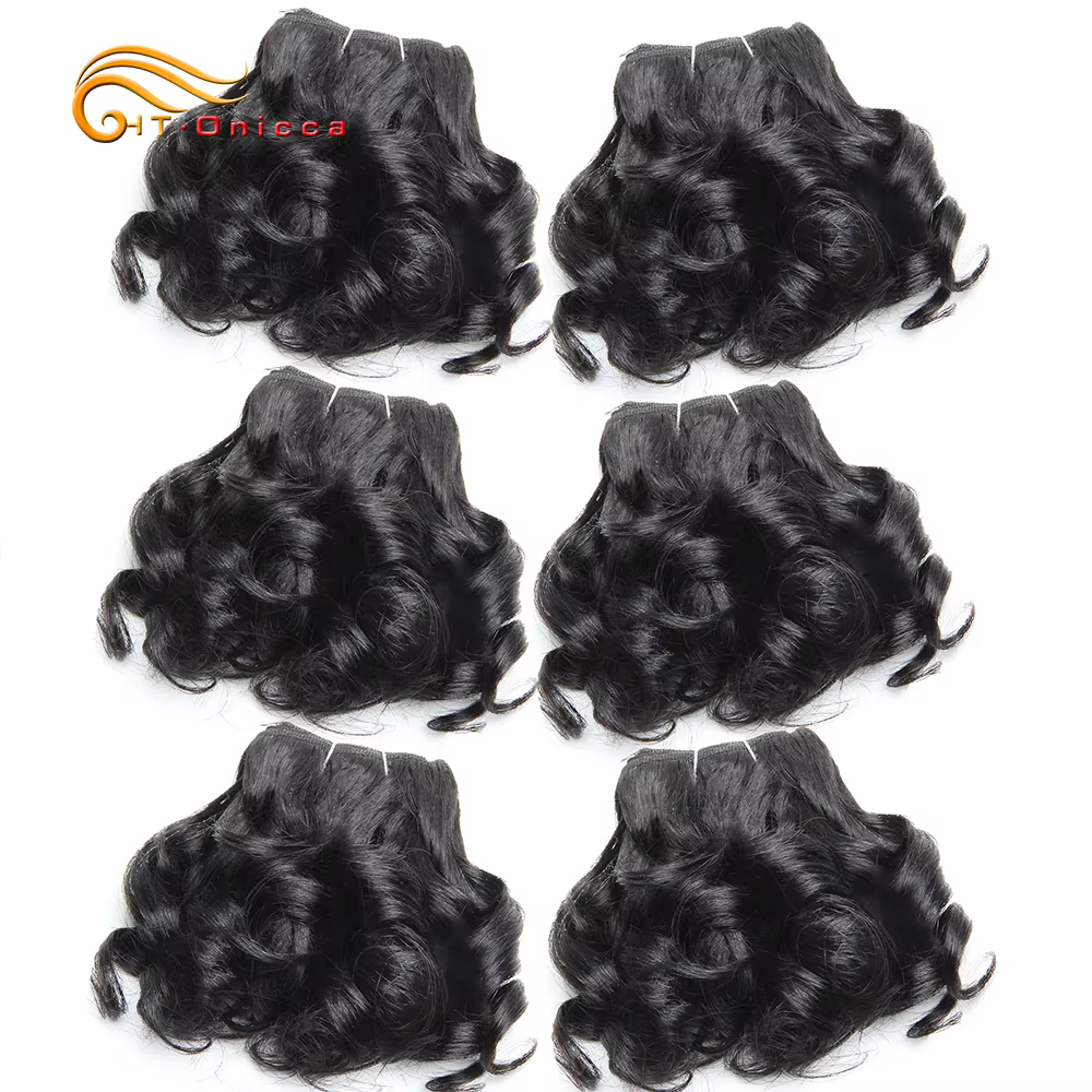 Tissage en lot brésilien bouclé ombré, boucles Opran rebondissantes, extensions de cheveux courts, 8