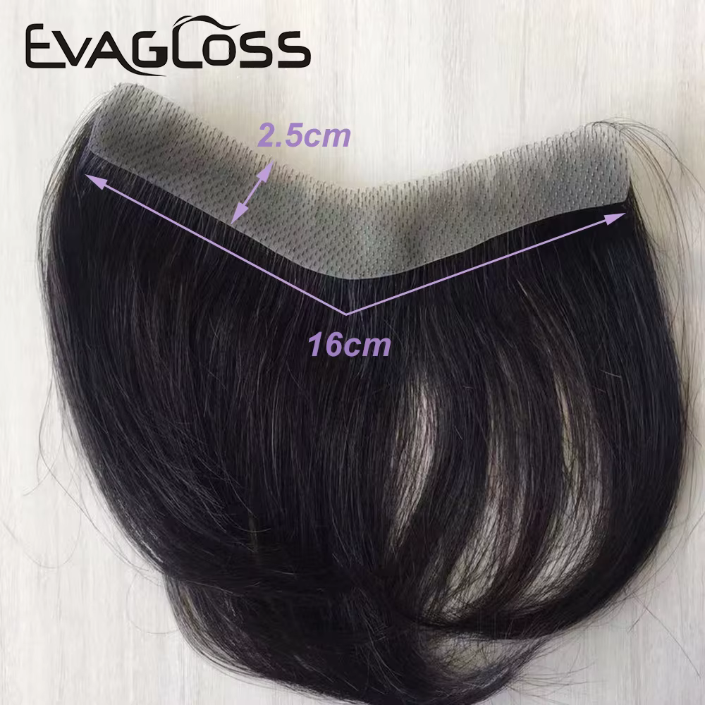 Toupet en PU Remy à Peau Fine pour Homme, Système de Remplacement de Cheveux Frontaux en Boucle en V