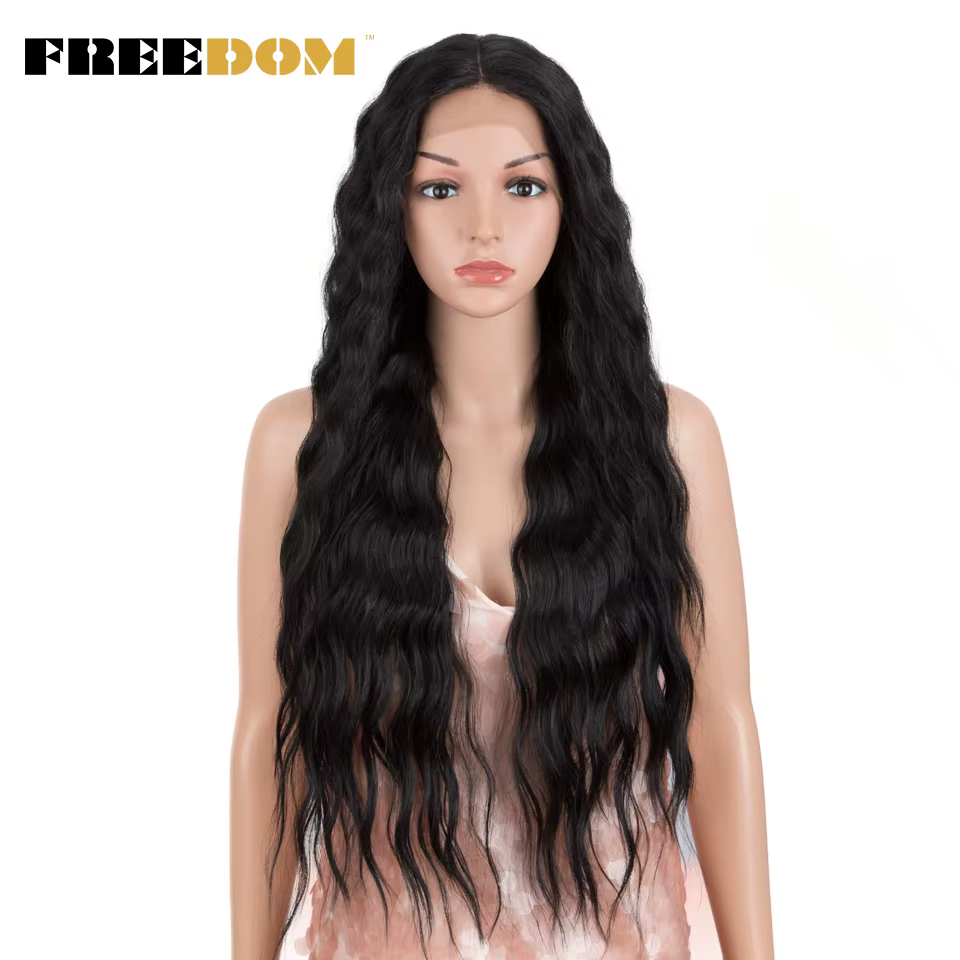 FREEDOM – perruque Lace Front Wig synthétique ondulée longue et profonde, perruque Lace Wig blonde o