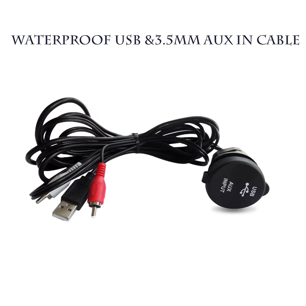 Câble USB universel étanche, Extension de Marine, câble Audio stéréo pour bateau, 3.5mm RCA AUX, Por