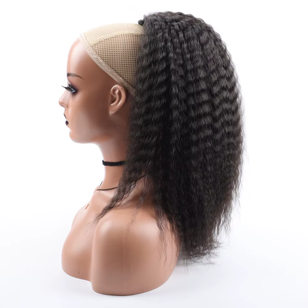 Faux cordon synthétique queue de cheval Extension de cheveux élastique pour les femmes crépus bouclé