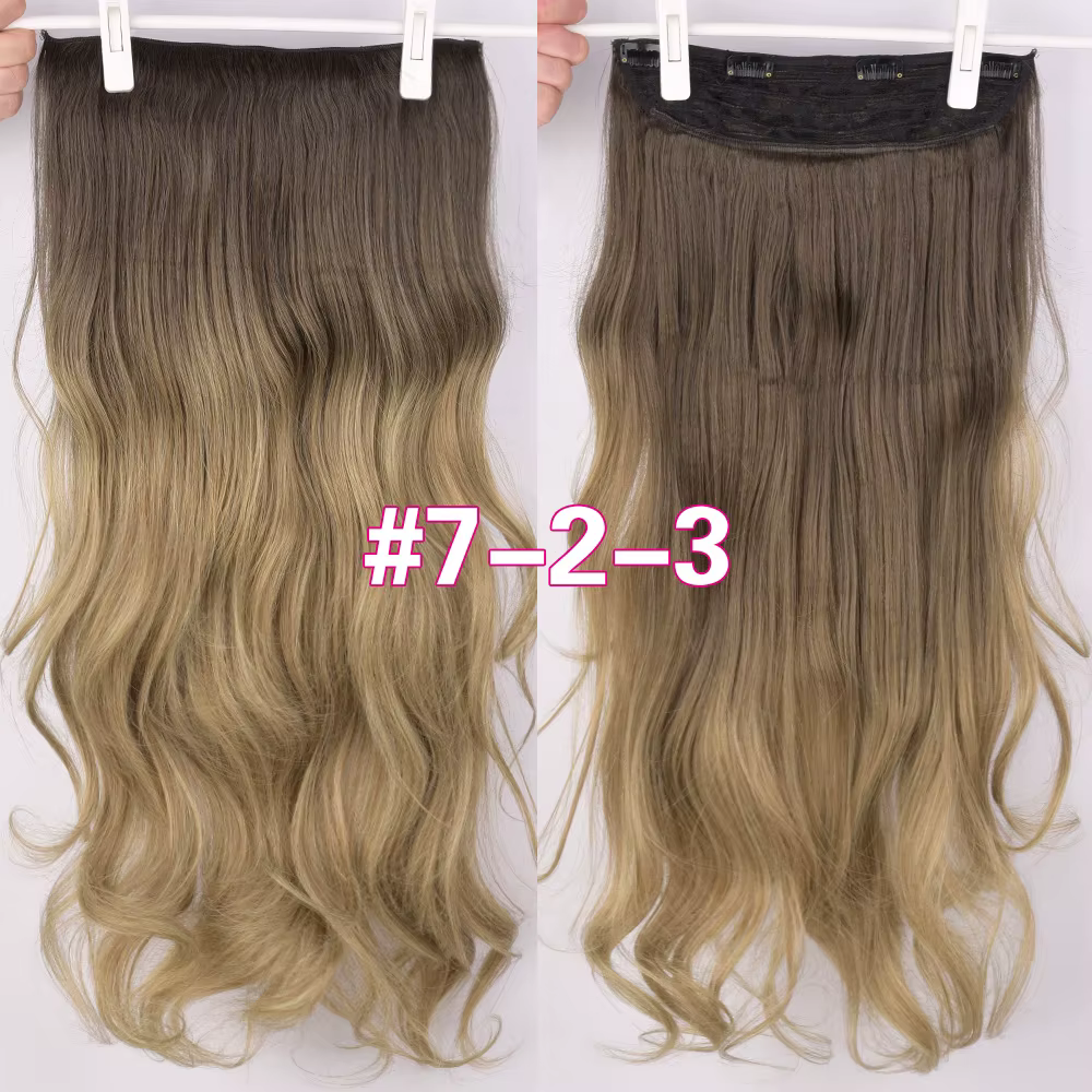DinDong Clips dans les extensions de cheveux 32 pouces synthétiques ondulés 210G Premium cheveux rés