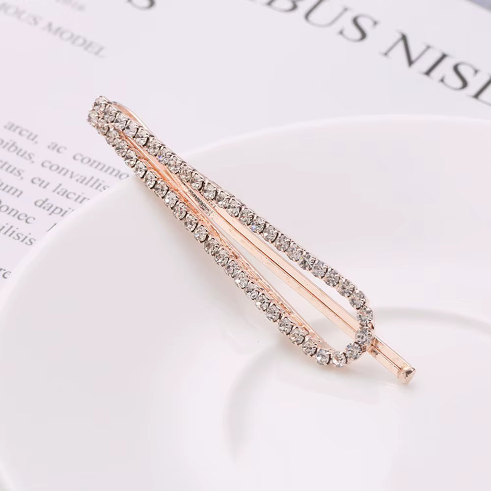 Pinces à cheveux en cristal strass pour femmes, épingles à cheveux à la mode, Barrette en alliage, a