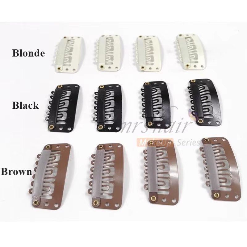 50pcs 2.8cm Extensions de cheveux pince pinces à cheveux pour cheveux Snap Clips avec Silicone dos p