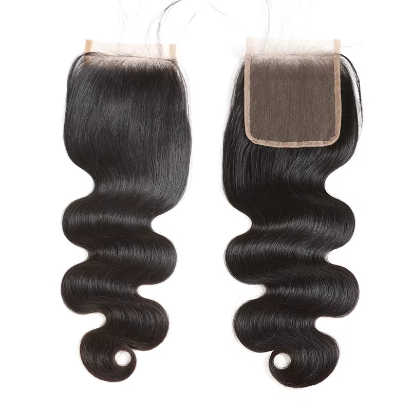 Mèches brésiliennes vierges brutes-Ali Queen Hair, 4x4, lace closure transparente HD, partie libre,