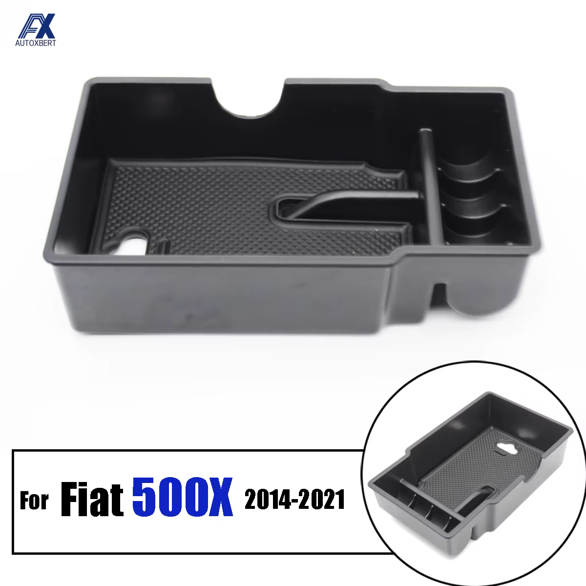 Pour Fiat 500X accoudoir boîte de rangement Console centrale organisateur conteneur plateau gant cas
