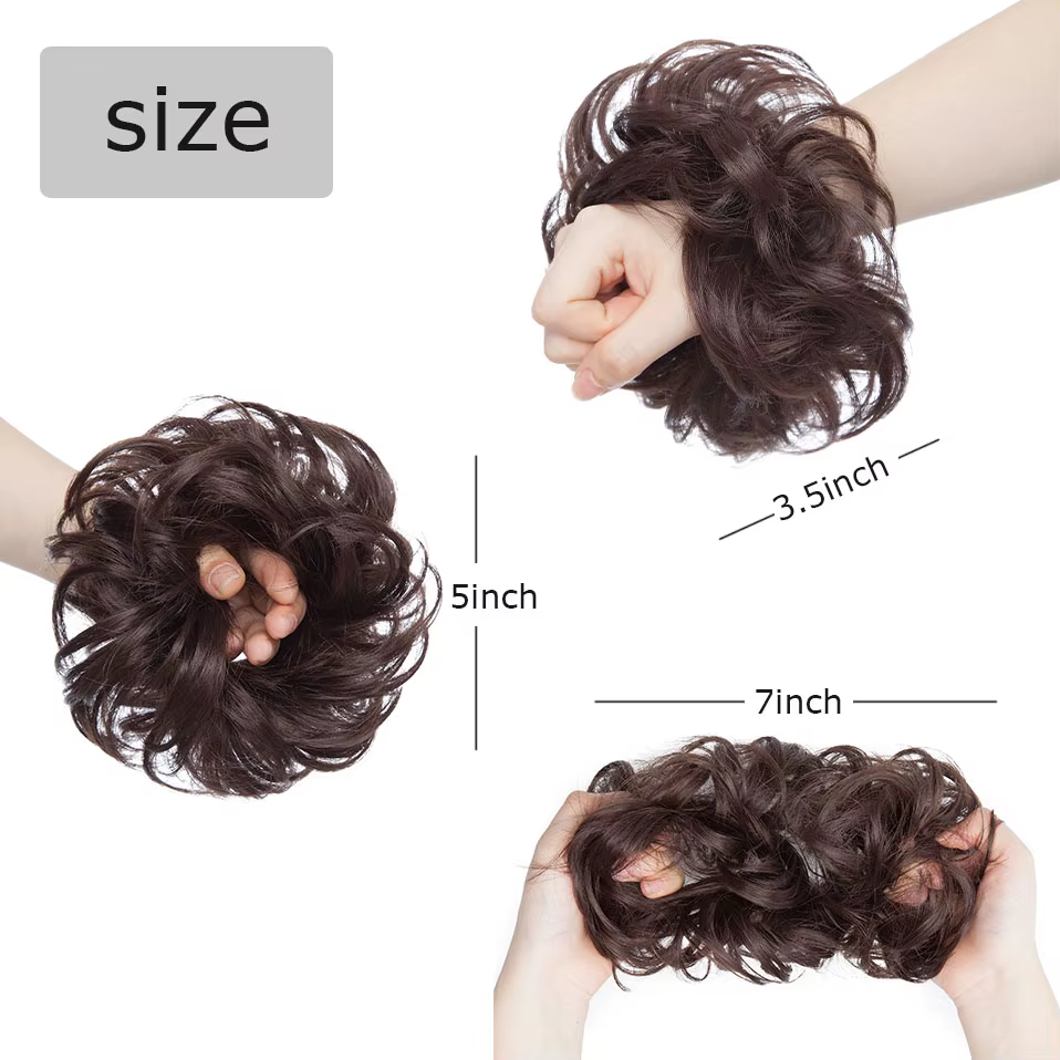 S-noilite bande élastique synthétique avec cheveux bouclés Chignon cheveux femmes cordon queue de ch