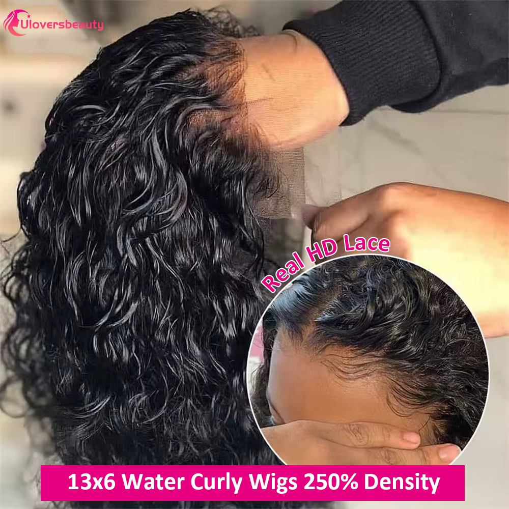 36 34 40 Bouclée Perruques Cheveux Humains Water Curly Human Hair Wigs 13X6 Curly Human Hair Wig Per