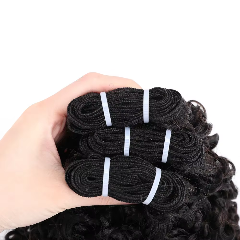 Malaisie 12A paquets de cheveux humains bouclés paquets de cheveux bouclés profonds cheveux bruts br