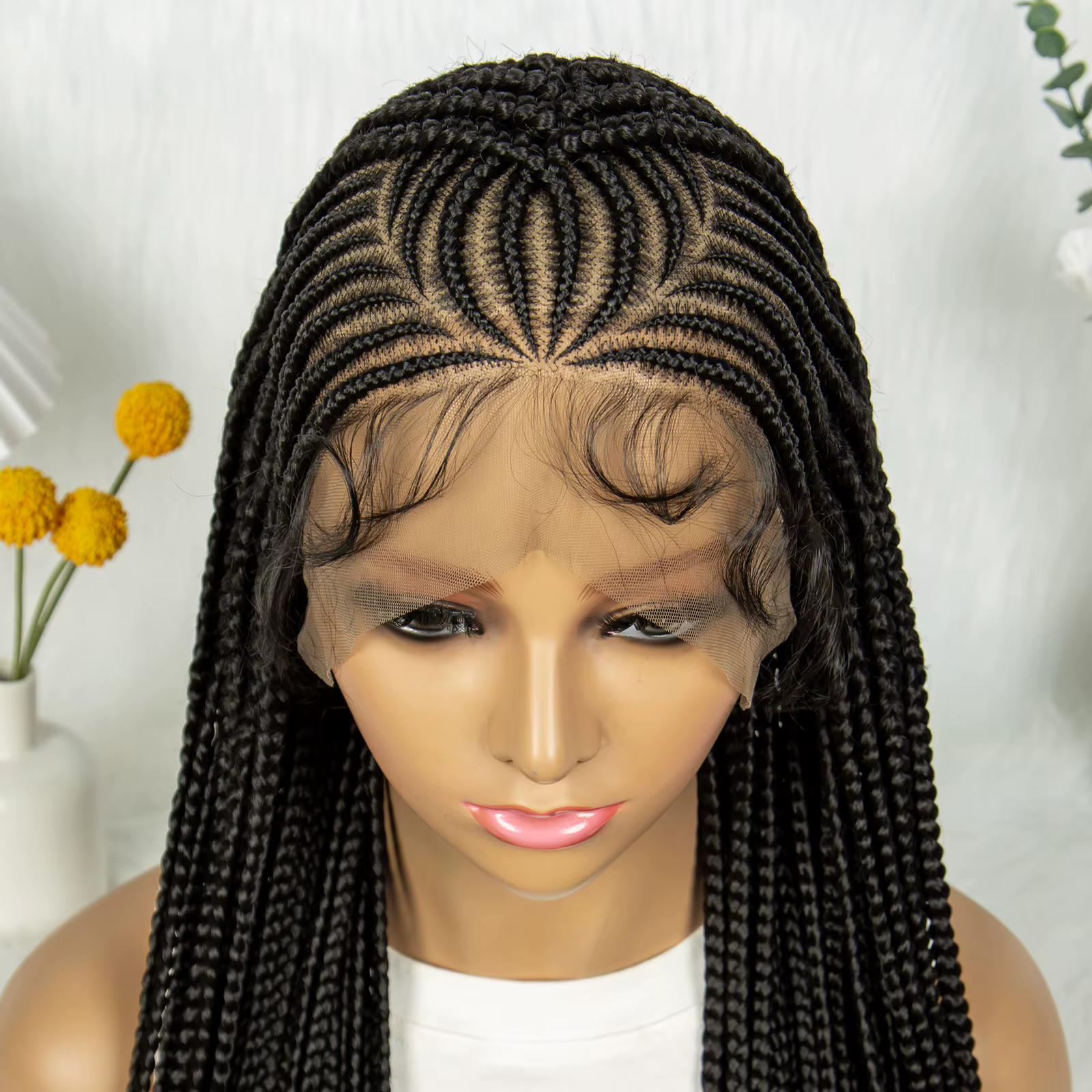 Perruque synthétique tressée pour femmes noires, 36 pouces