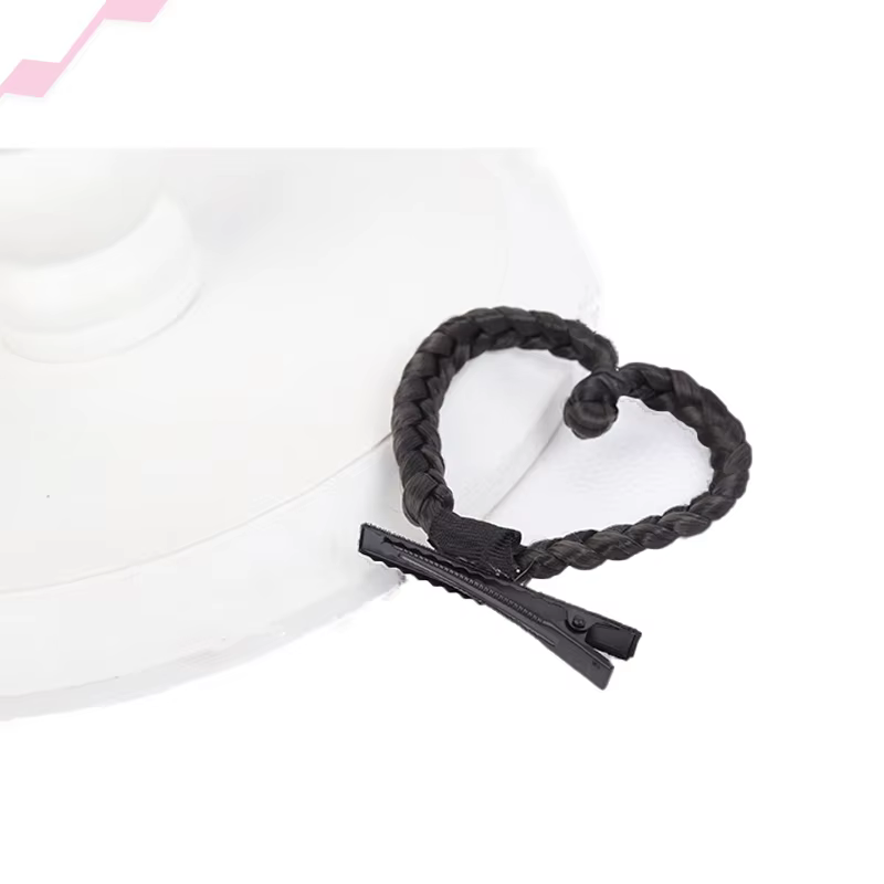 Barrette à cheveux en forme de cœur tressée, accessoire de coiffure quotidien pour fille, mignon et