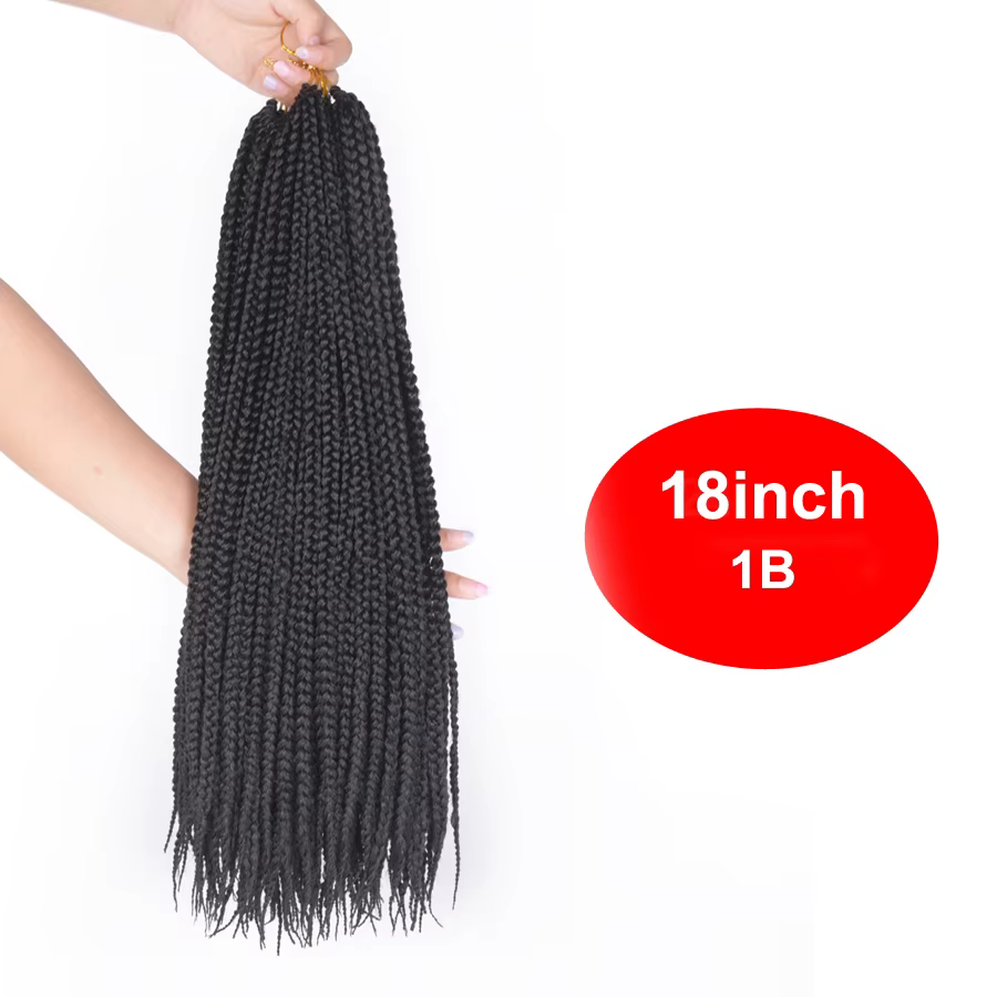 Tresses synthétiques longues 18 24 pouces, Extensions de cheveux tressés au Crochet ombré brun foncé