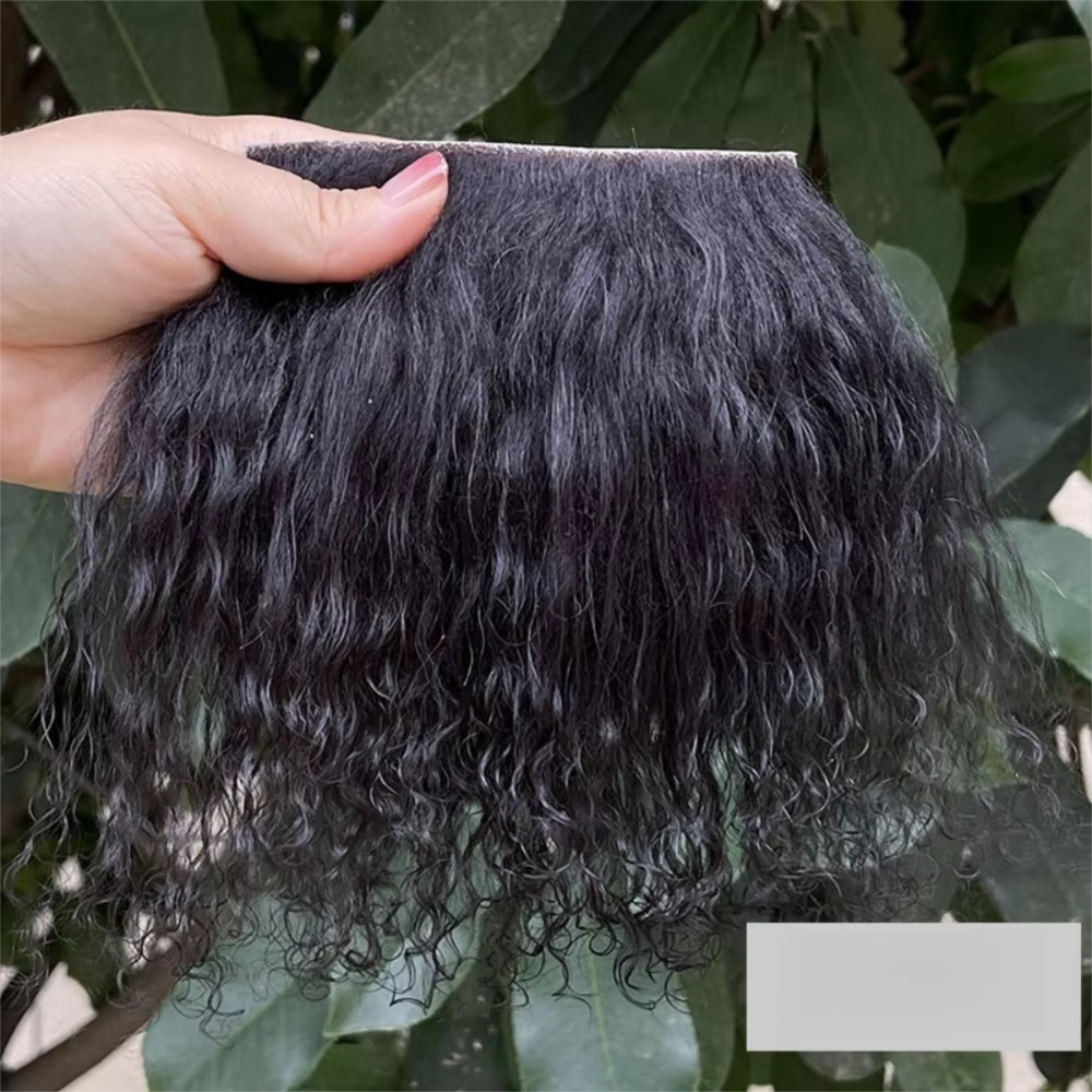 Mignon mongolie fourrure peau de mouton laine Extensions bouclés Texture rangée de cheveux bouclés E