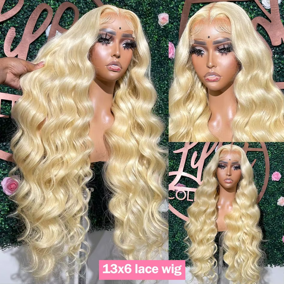 Perruque Lace Front Wig Body Wave Naturelle Blonde 613, Cheveux Humains, 13x6 HD, 13x4, Dentelle Tra