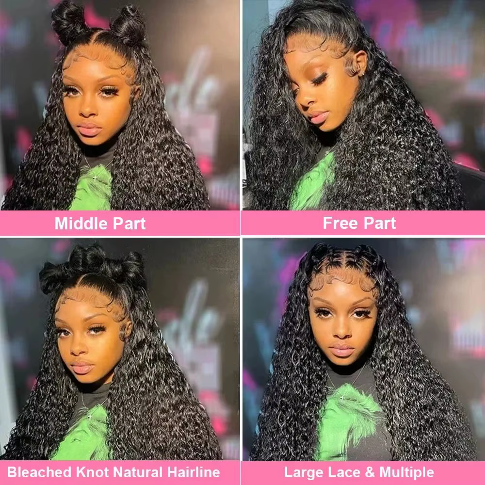 Perruque Lace Front Wig Brésilienne Naturelle Bouclée, Cheveux Humains, 13x6 HD, 13x4, 40 Pouces, Ha
