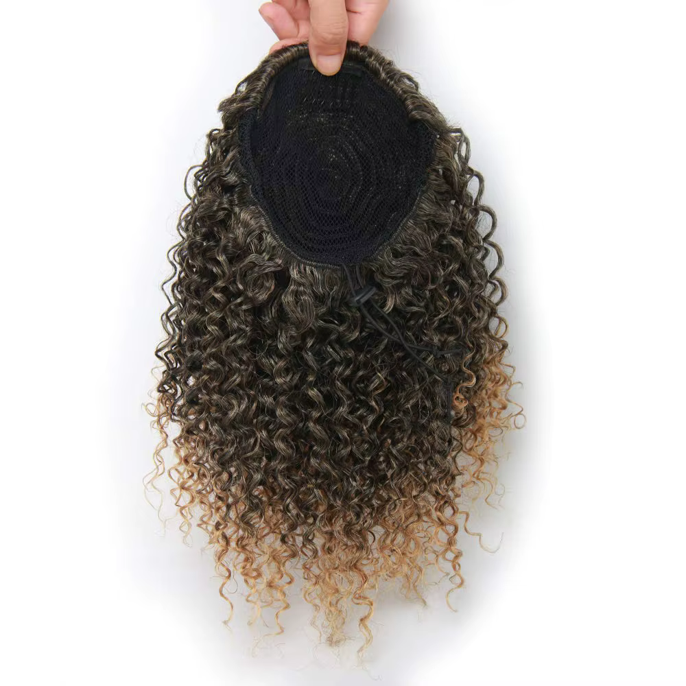 Synthétique court Afro crépus bouclés queue de cheval morceau de cheveux pour afro-américain queue d