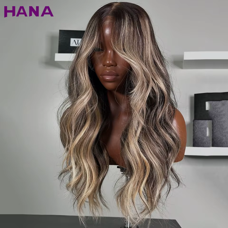 Perruque à cordon de serrage 13x4 13x6 Lace Frontal Wig Body Wave Highlight Blonde Black Colored Pre