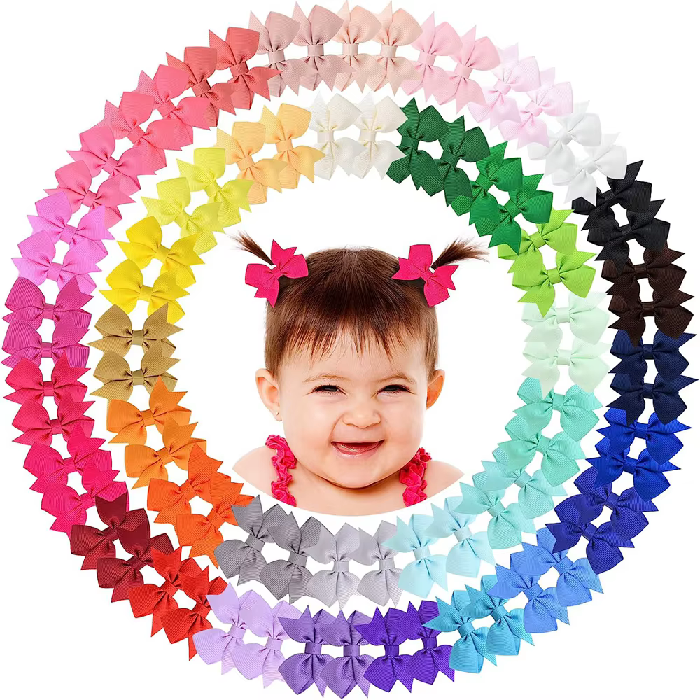 Pinces à cheveux pour bébé, 20 pièces, 2.2 pouces, pour nouveau-né fille, entièrement doublées, peti