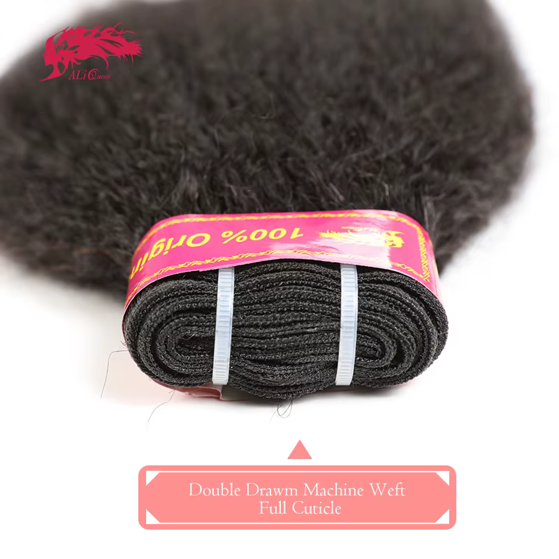Ali Queen 10A non pressé yaki cheveux raides paquets cheveux bruts armure 1 pièces prix de gros brés