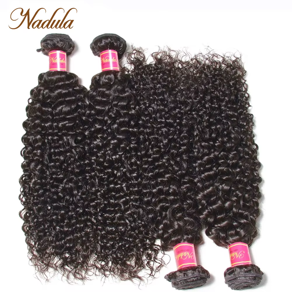 Nadula cheveux 4 pièces/lot cheveux bouclés brésiliens paquets 100% Extensions de cheveux humains 8-