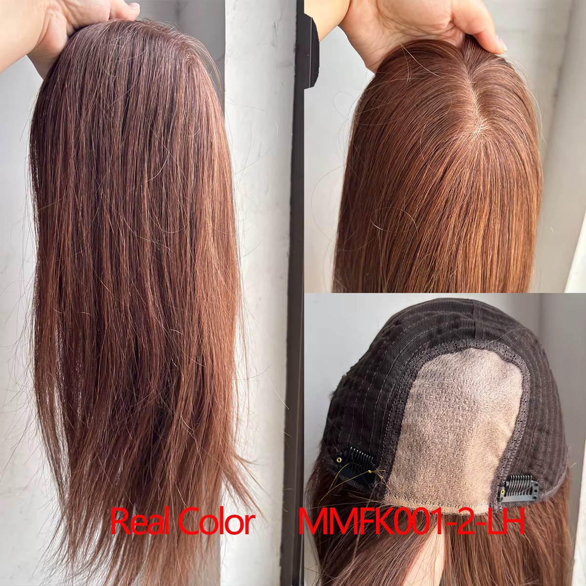 9x9 pouces grandes pièces de cheveux de Base brun foncé Toppers de cheveux humains 16 pouces Toppers