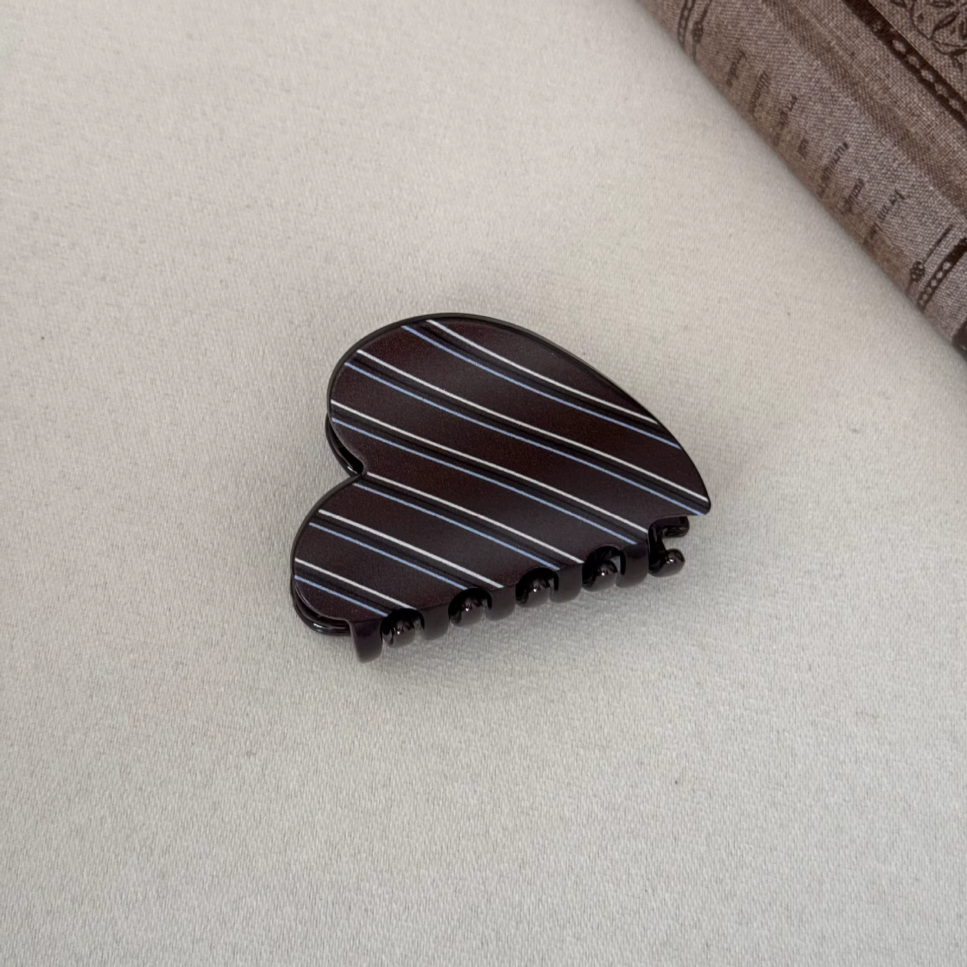 Nouveau Style Maillard café rayé griffe de cheveux classique rétro pinces à griffes automne hiver pi